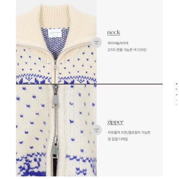 Nordic Snow Flower Knit Zip-Up - Picture 7 of 8